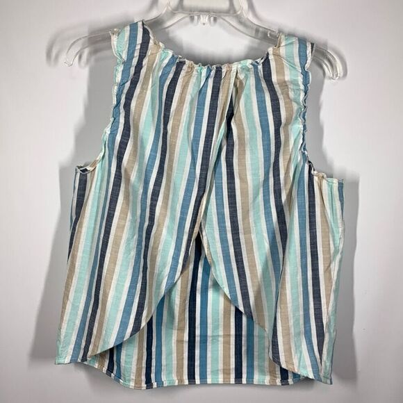 Ana A New Approach Women's Striped Open Back Tank Top Multicolor Size Large - Picture 4 of 7